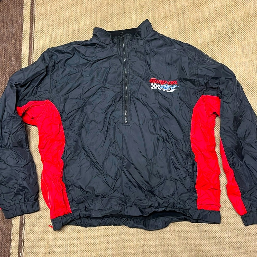 Snap On Racing Mens Pullover Half Zip Winter Jacket